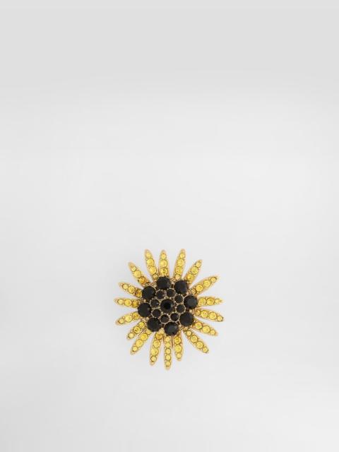 Sartoria floral brooch with rhinestones
