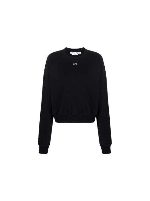 OFF-WHITE Women's OFF-Stamped Cropped Sweatshirt Black/White