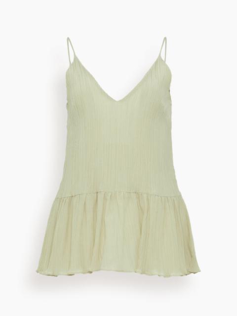 Lily Textured Flounce Top in Lime Blossom