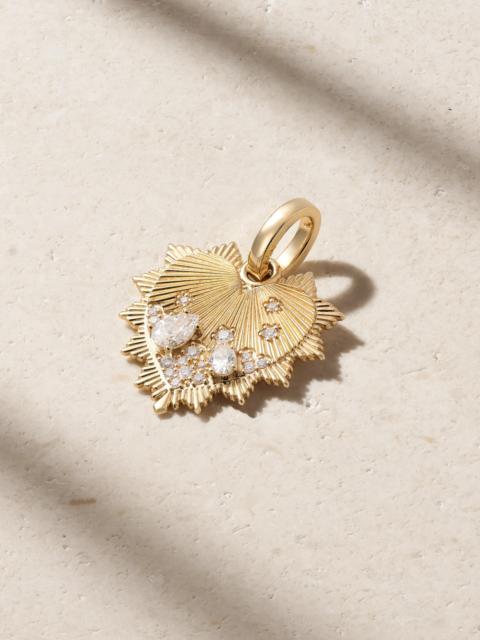 Heart Love Token Medium Medallion 18-karat Gold Diamond Pendant