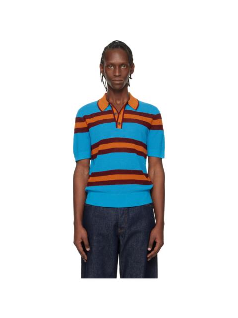Blue & Orange Striped Polo