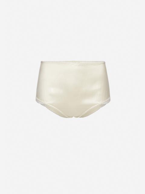 Lace-trim panties in cream