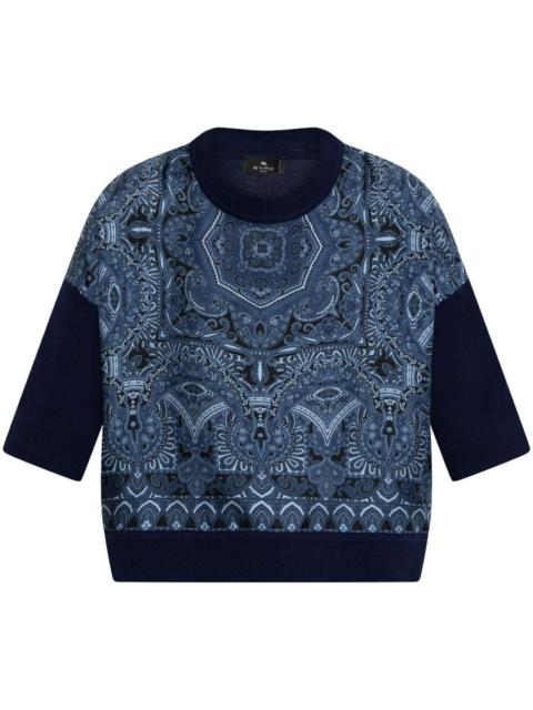 paisley-print knit top