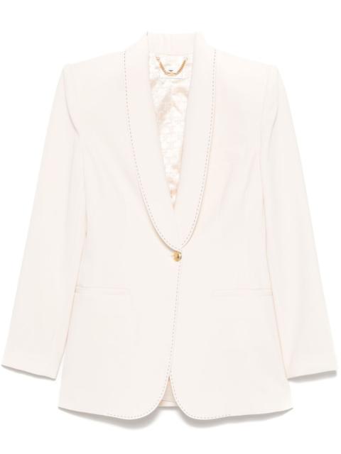contrast-stitch crepe blazer