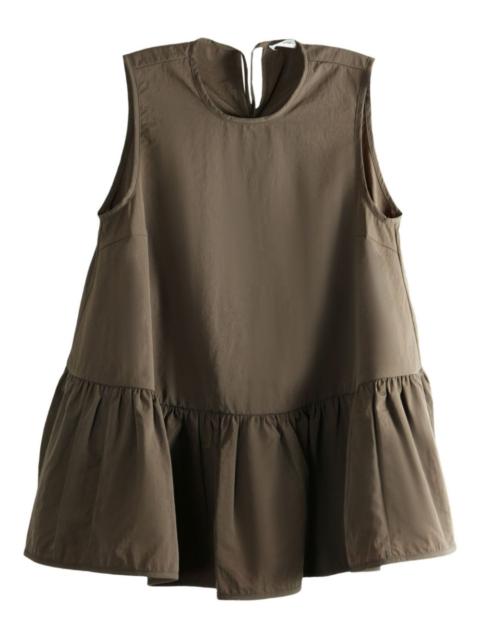 ruffled sleeveless top