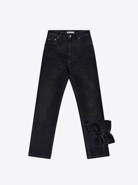 DENIM BOW STRAIGHT LEG JEAN