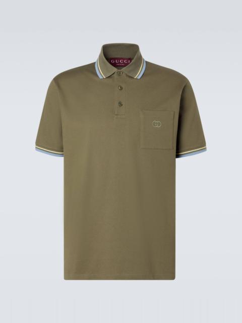 Cotton-blend piqué polo shirt