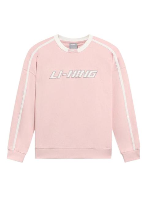 Li-Ning Striped Graphic Sweatshirt 'Pink White' AWDRD50-5