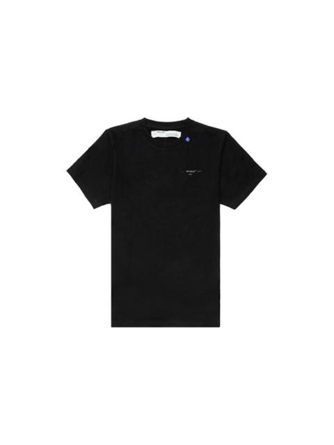 Off-White Unfinished Loose Round Neck Short Sleeve Black OMAA038E191850031091