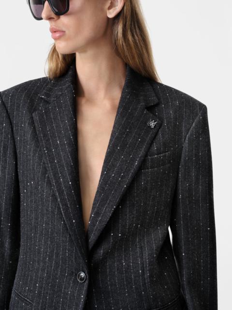 WOMEN'S SEQUIN PINSTRIPE BLAZER