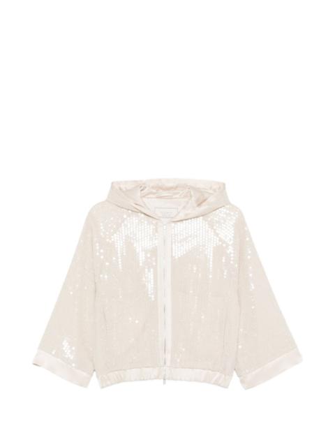 zip fastening hooded jacket