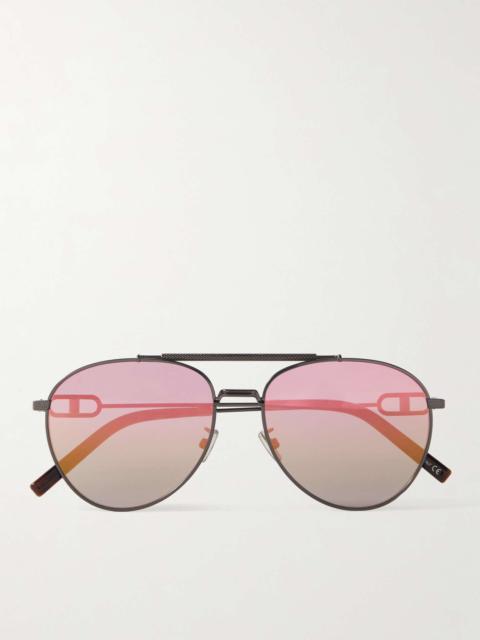CD Link R1U Aviator-Style Gunmetal-Tone Sunglasses