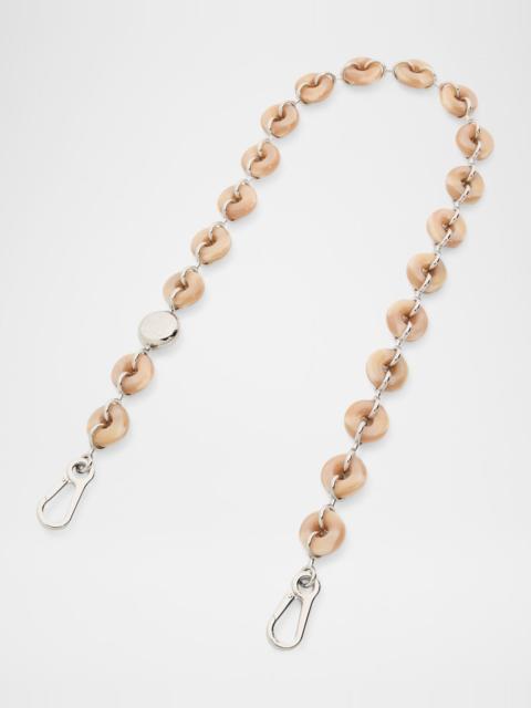 Donut Chain Shoulder Strap in Acetate and Stainless Steel
