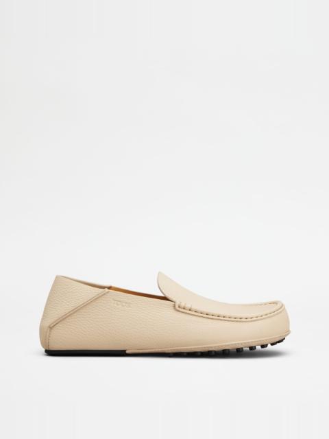 SLIPPER LOAFERS IN LEATHER - BEIGE