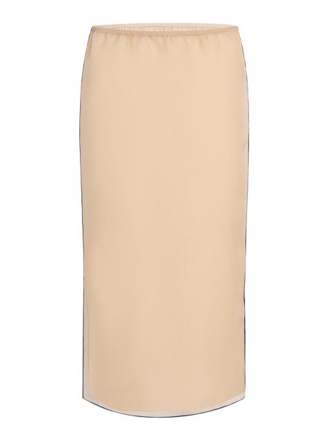 Sydni Silk Organza Midi Skirt nude