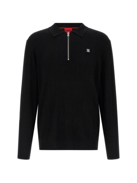 ribbed polo shirt