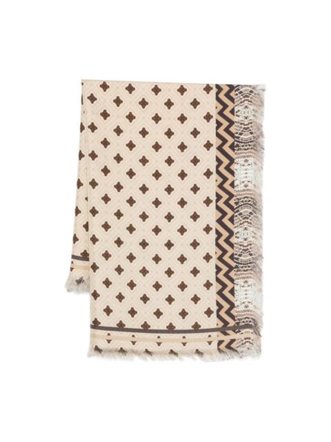 Aloeuw fringe-edge silk scarf