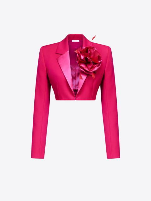 FLOWER CORSAGE CROPPED BLAZER