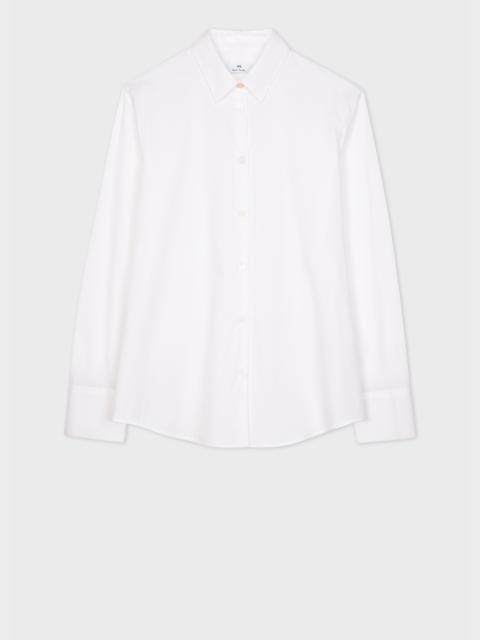 Women's White Stretch-Cotton 'Swirl' Cuff Shirt