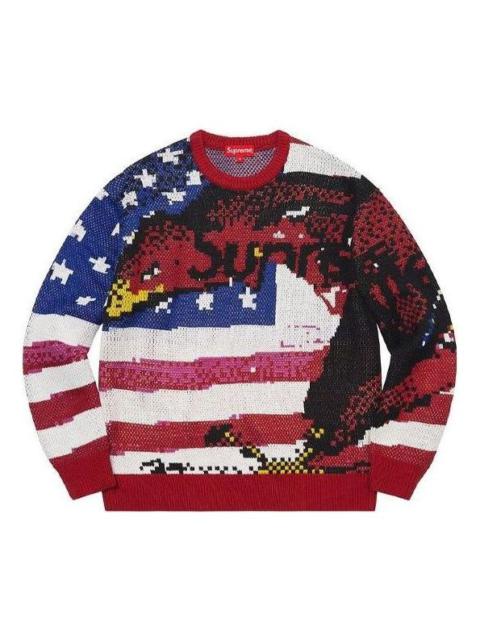 Supreme Digital Flag Sweater 'Red White Blue' SUP-SS21-518