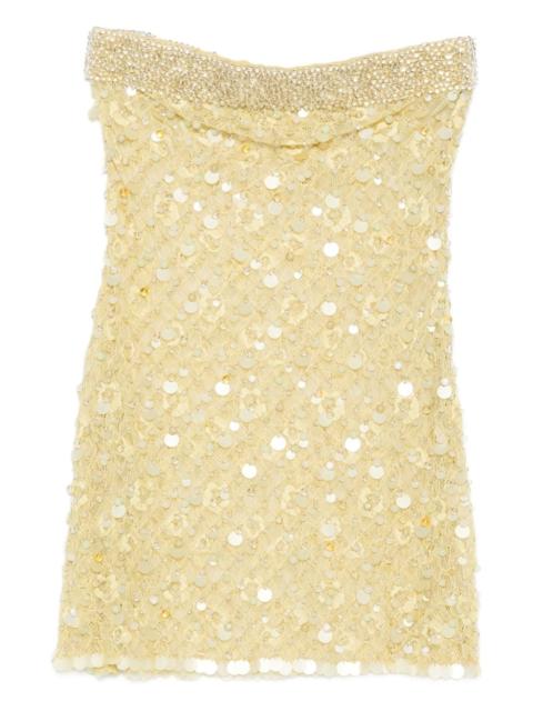 sequin-embellished strapless mini dress
