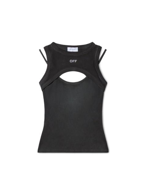 Off Stamp Rib Cut Out Top