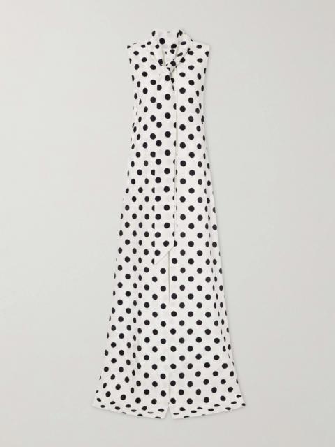 Polka-dot Silk-crepe Maxi Dress