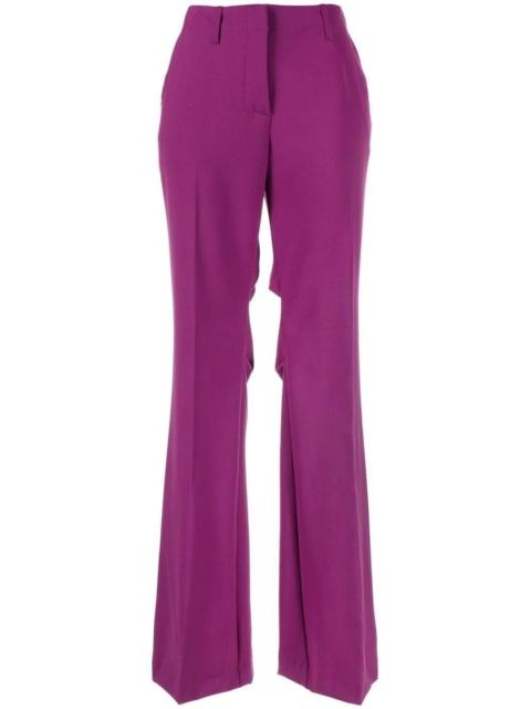 mid-rise flared trousers