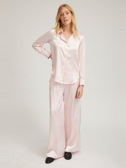 BALLET SILK WIDE LEG PINTUCK PANTS