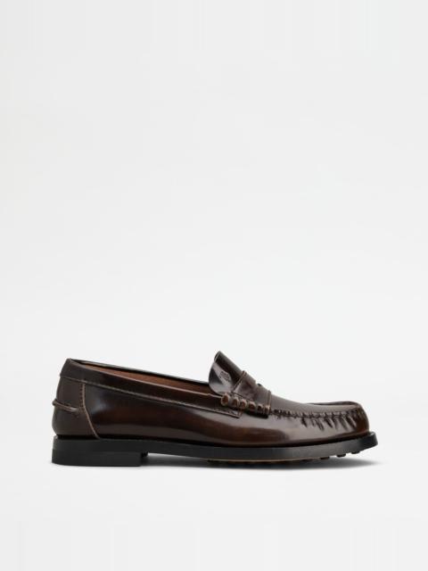 LOAFERS IN LEATHER - BROWN