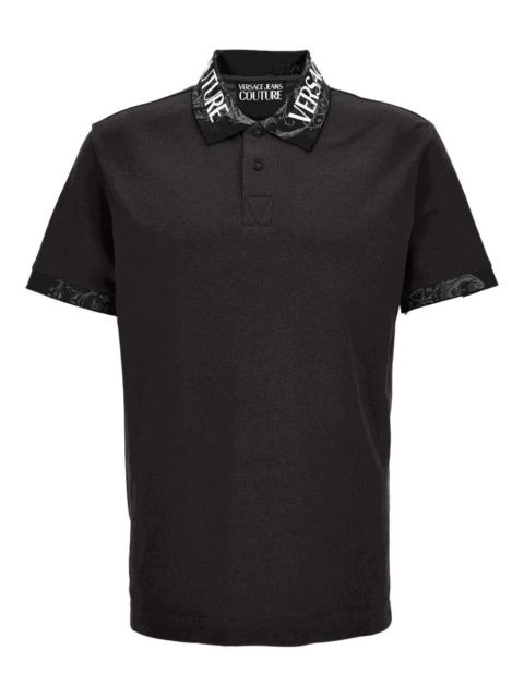 logo-print collar polo shirt