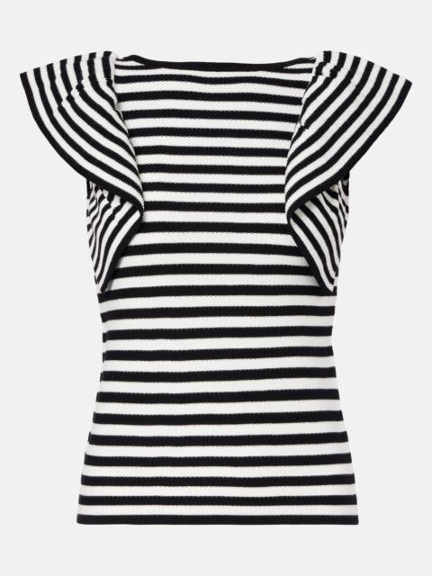 Vieste ruffled striped top