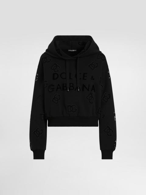 Jersey hoodie with cut-out and DG logo