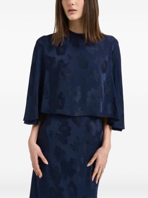 floral-print cape maxi dress