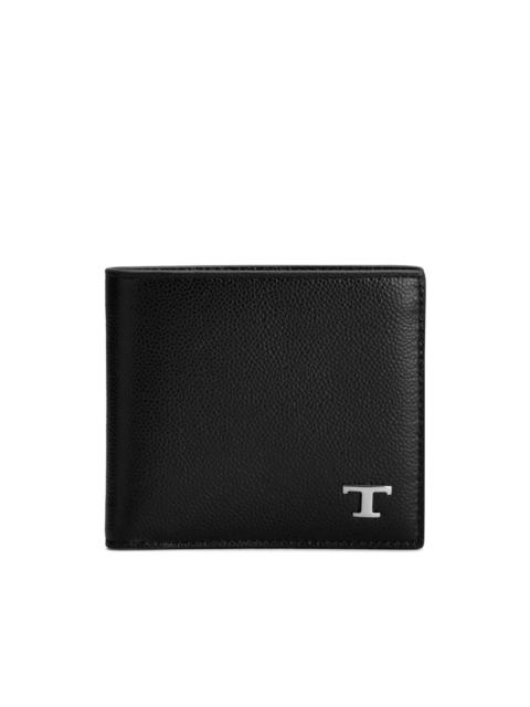 logo-plaque leather wallet