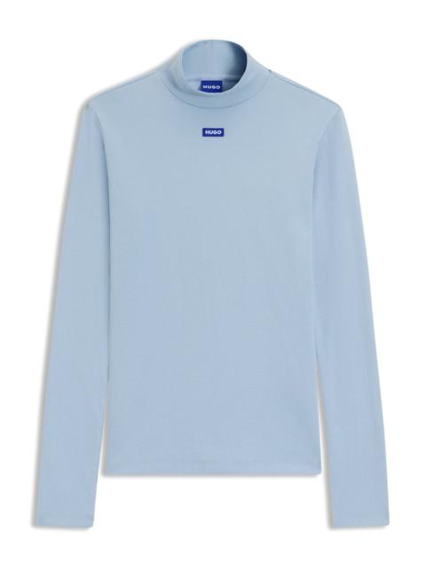 BLUE-LOGO TOP IN STRETCH COTTON