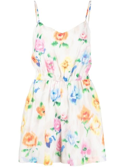 floral-print sleeveless mini dress