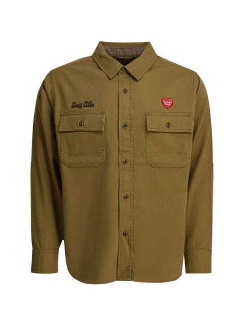 Work embroidered shirt jacket
