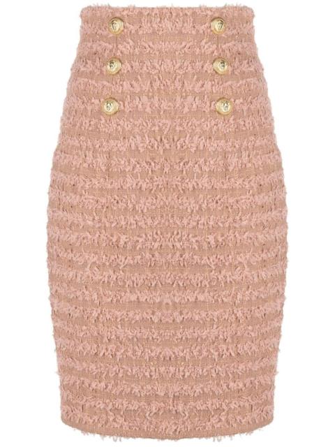 tweed double-breasted pencil skirt