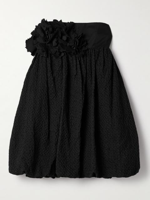 Haidari Strapless Appliquéd Embroidered Cotton Mini Dress