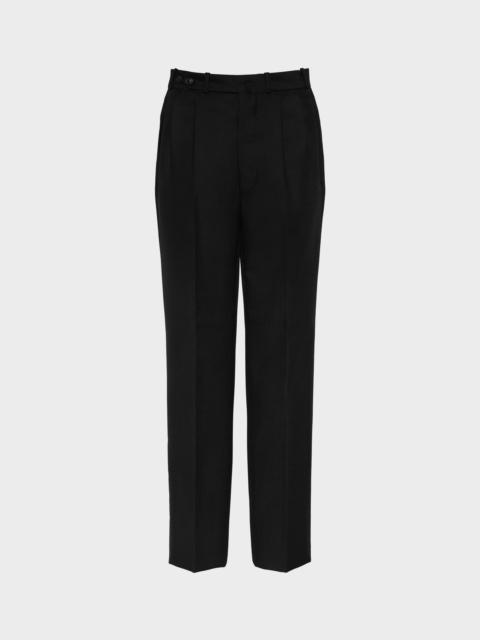Herringbone Wool Pleated Trousers