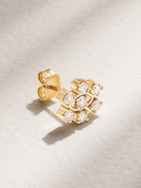 Eye Flower 14-karat Gold Diamond Single Earring