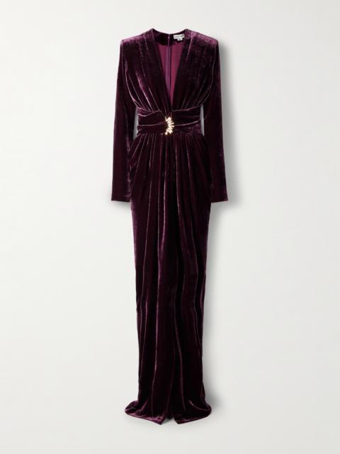Embellished Velvet Gown