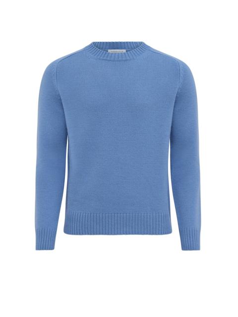 Francesco Knit Sweater in Light Blue Denim Cashmere