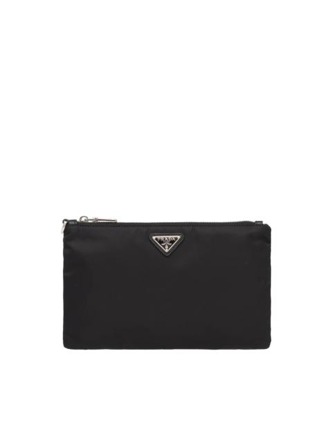 Re-Nylon and Saffiano leather pouch