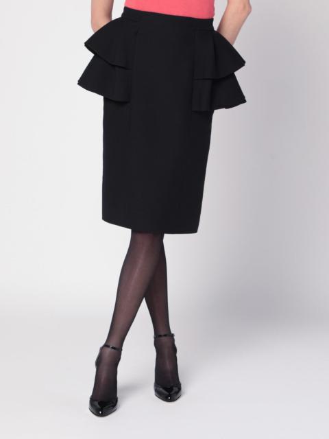 Black skirt with ruffles on the sides