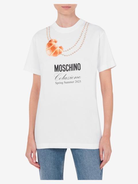 ORGANIC JERSEY T-SHIRT MOSCHINO BREAKFAST