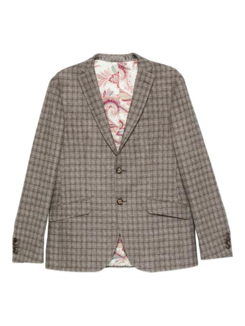 checked paisley-lined blazer