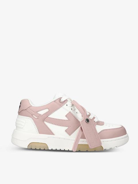 Out Of Office logo-embroidered leather mid-top trainers
