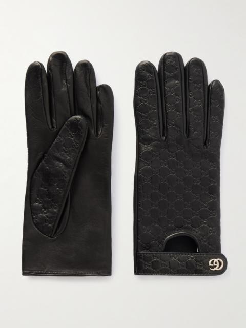 Debossed Leather Gloves